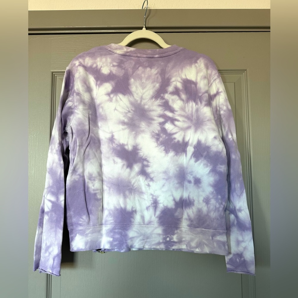 JoyLab Lavender tie-dye style Sweatshirt with side zipper - Picture 5 of 9